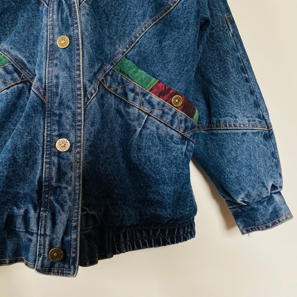 Vintage Current Seen Denim Jean Jacket Tapestry M - Picture 2 of 8